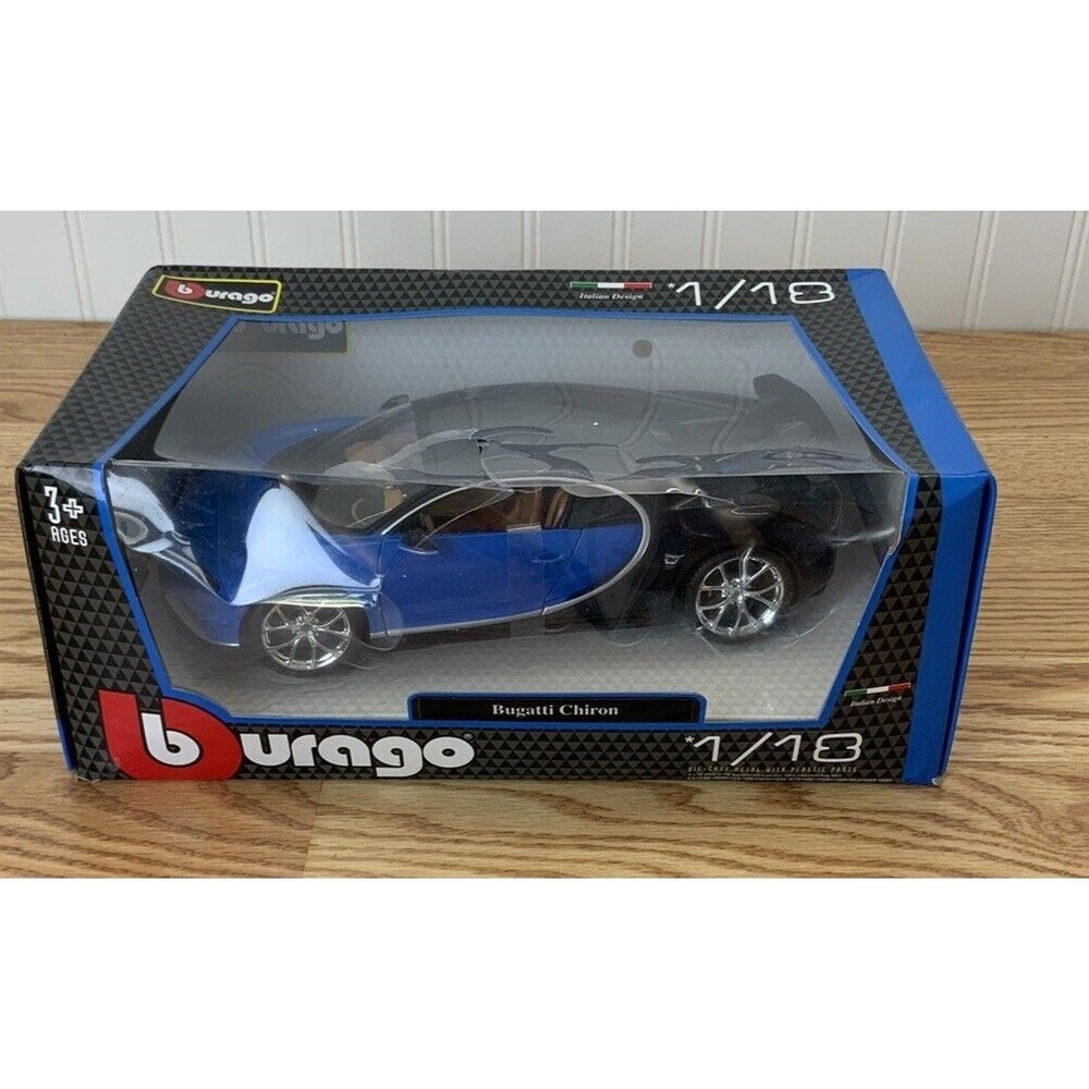 Bburago 2016 Bugatti Chiron Blue 1/18 Diecast Model Car